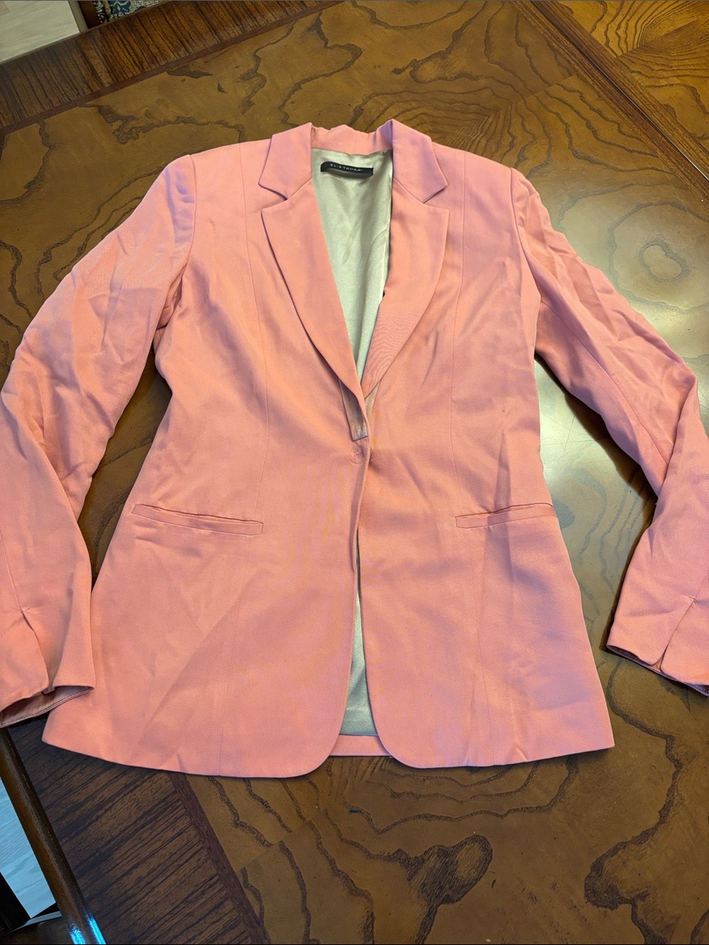 Women's Pink Single-Snap Silky Blazer size 2